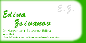 edina zsivanov business card